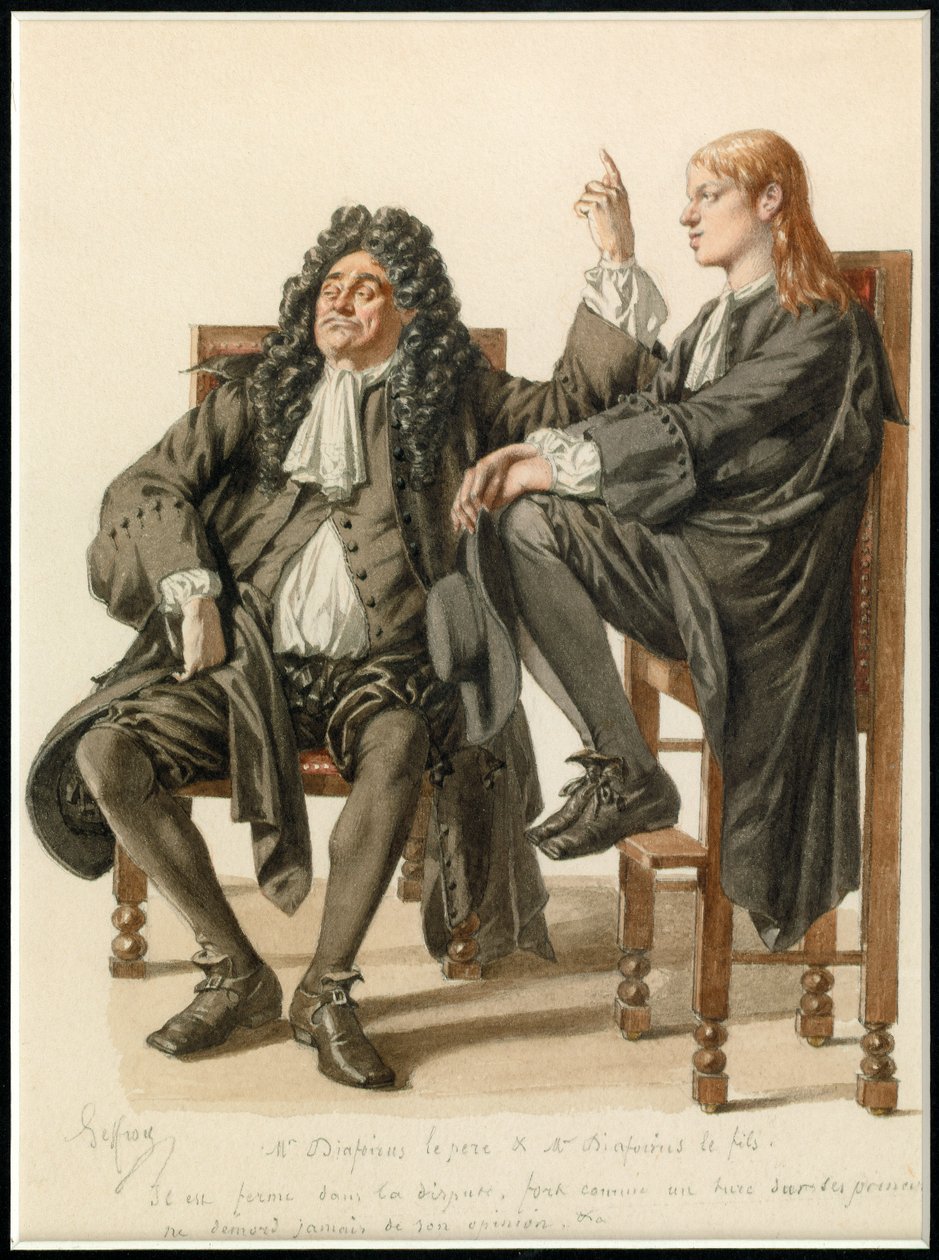 Porträt von Monsieur Diafoirus Vater und Sohn, um 1870 von Edmond Aime Florentin Geffroy