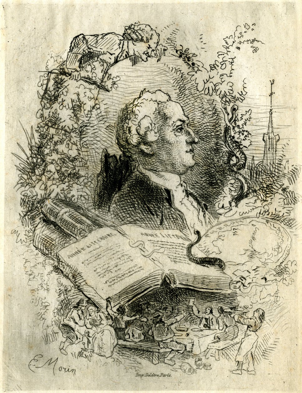 Porträt von Elie Catherine Freron (1718-1776) von Edmond Morin
