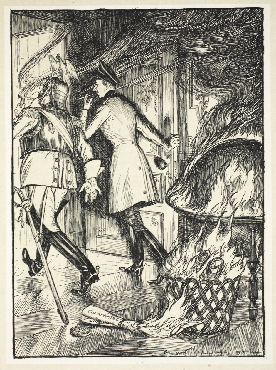 Der Pfeifenanzünder (Die Garantie der belgischen Neutralität), Illustration aus The Kaiser