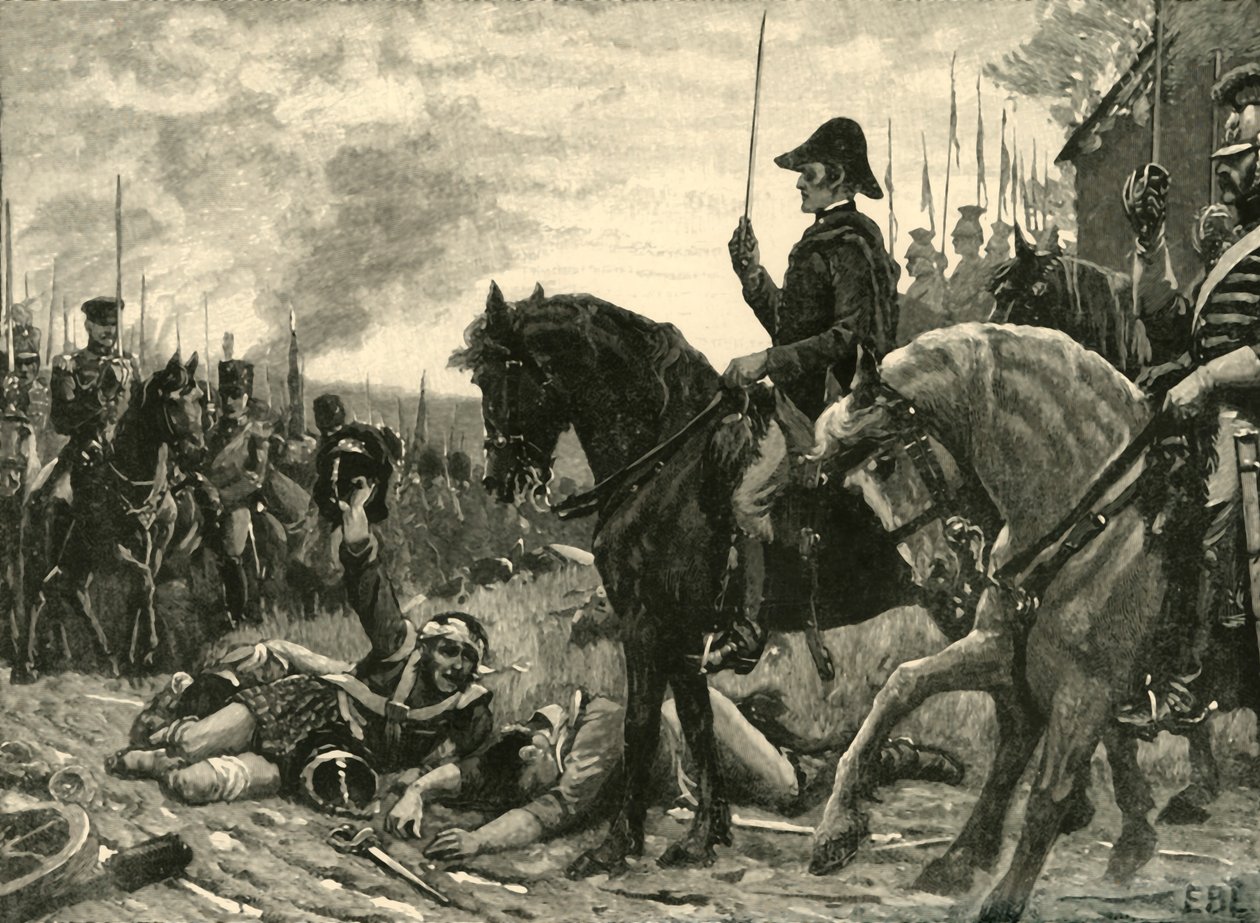 Treffen von Wellington und Blücher nach der Schlacht von Waterloo, 1815, ca. 1890 von Edmund Blair Leighton