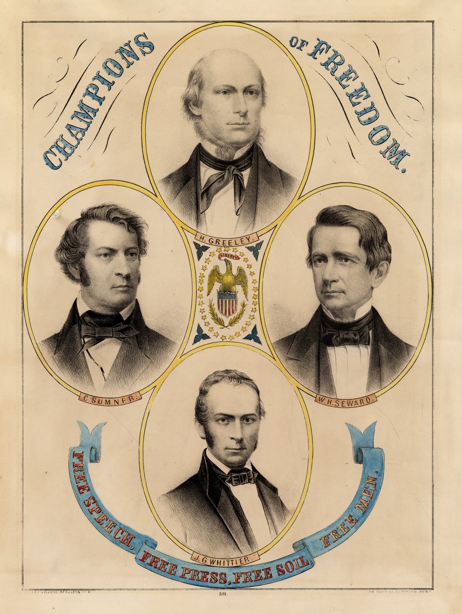 Champions der Freiheit, Redefreiheit, Pressefreiheit, freier Boden, freie Männer von Edmund Burke Kellogg