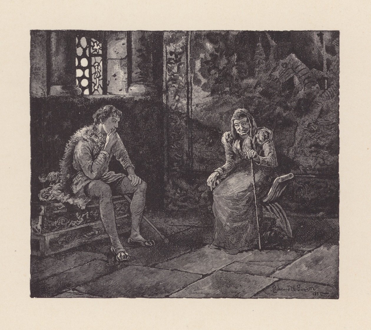 Illustration zu Die Nacht von St. Agnes von John Keats von Edmund Henry Garrett