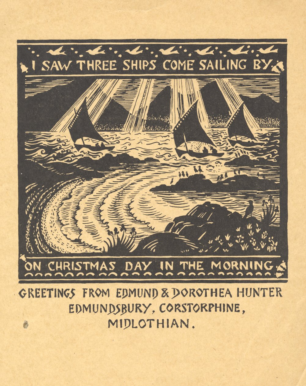 Ich sah drei Segelschiffe, ca. 1930 von Edmund Hunter
