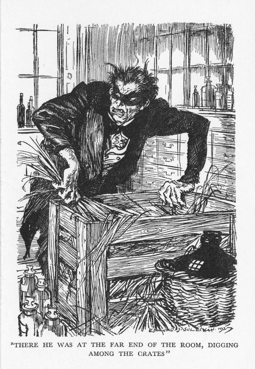 Szene aus Der seltsame Fall des Dr. Jekyll und Mr. Hyde von Robert Louis Stevenson, 1927 von Edmund Joseph Sullivan
