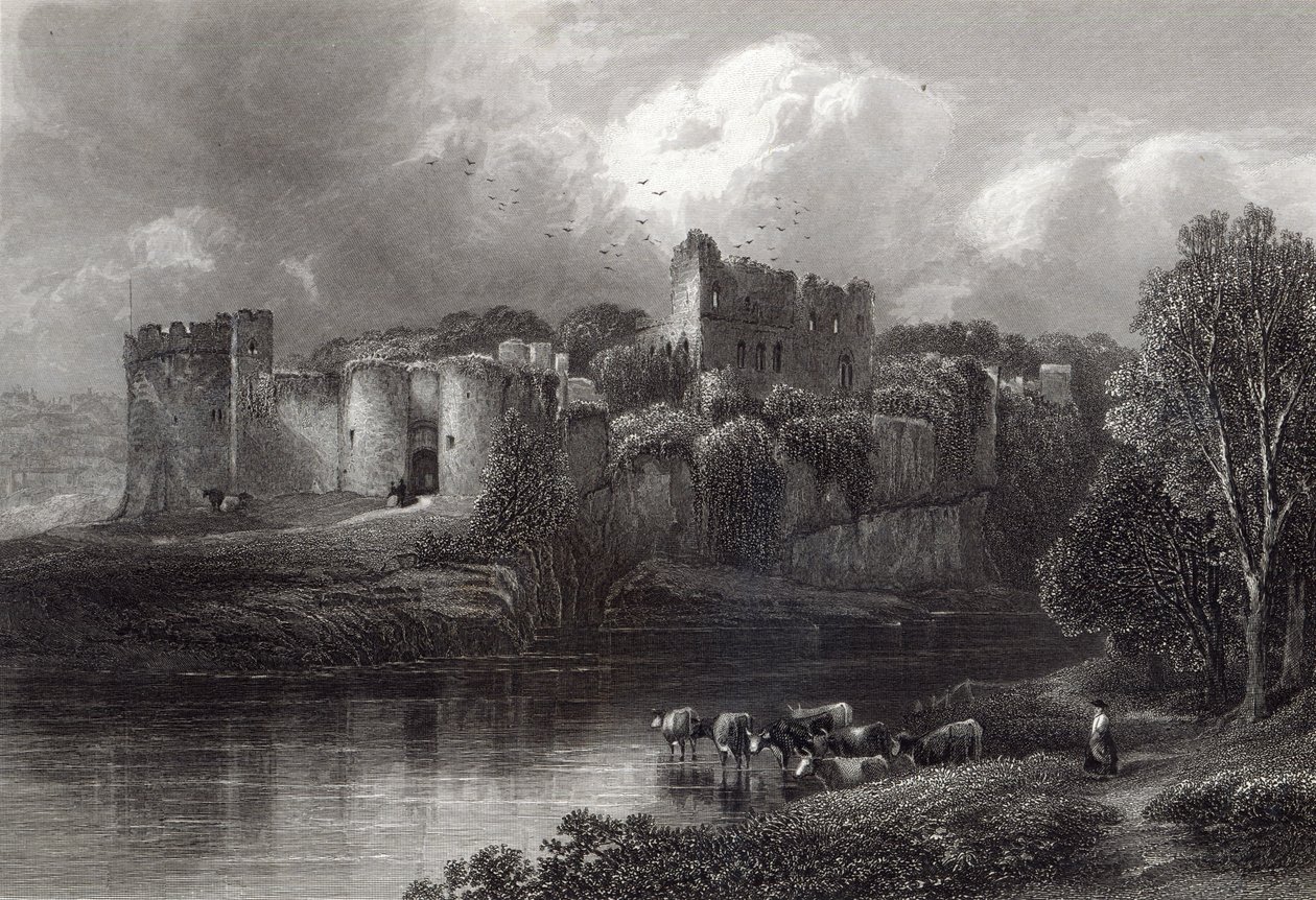 Chepstow Castle, graviert von R. Hinshelwood, gedruckt von Cassell und Company Ltd von Edmund Morison Wimperis