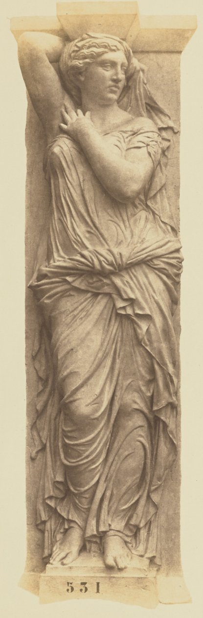 [Karyatide von Jules Cavelier, Dekoration des Louvre, Paris] von Édouard Baldus