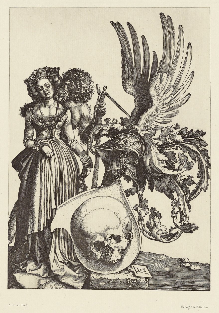 Wappen mit einem Schädel von Albrecht Dürer von Édouard Baldus