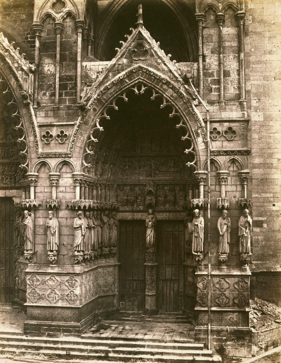 Porte de la Vierge, Kathedrale von Amiens von Edouard Denis Baldus