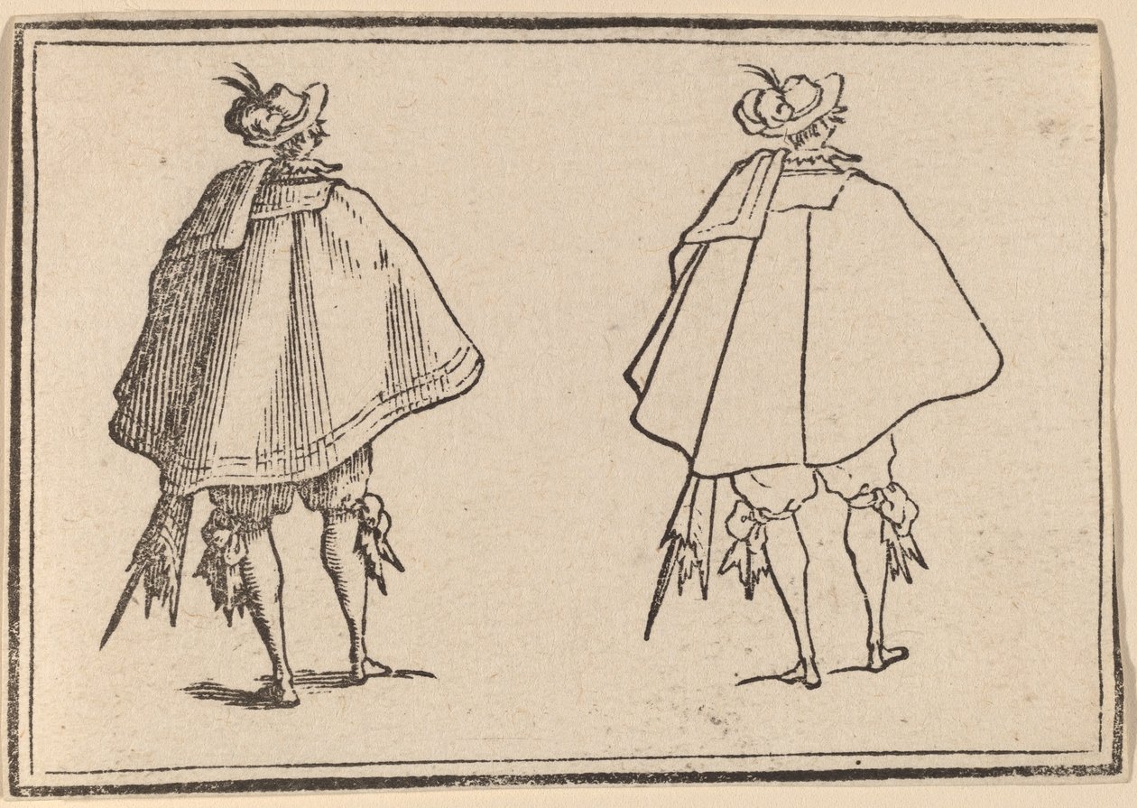 Herr im großen Mantel, von hinten gesehen von Edouard Eckman after Jacques Callot