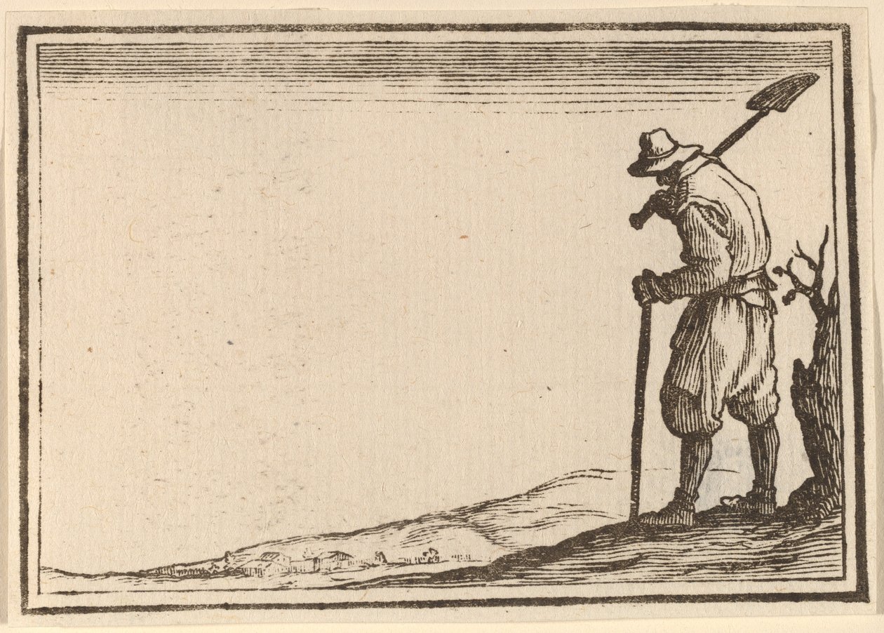 Bauer mit Schaufel auf der Schulter von Edouard Eckman after Jacques Callot
