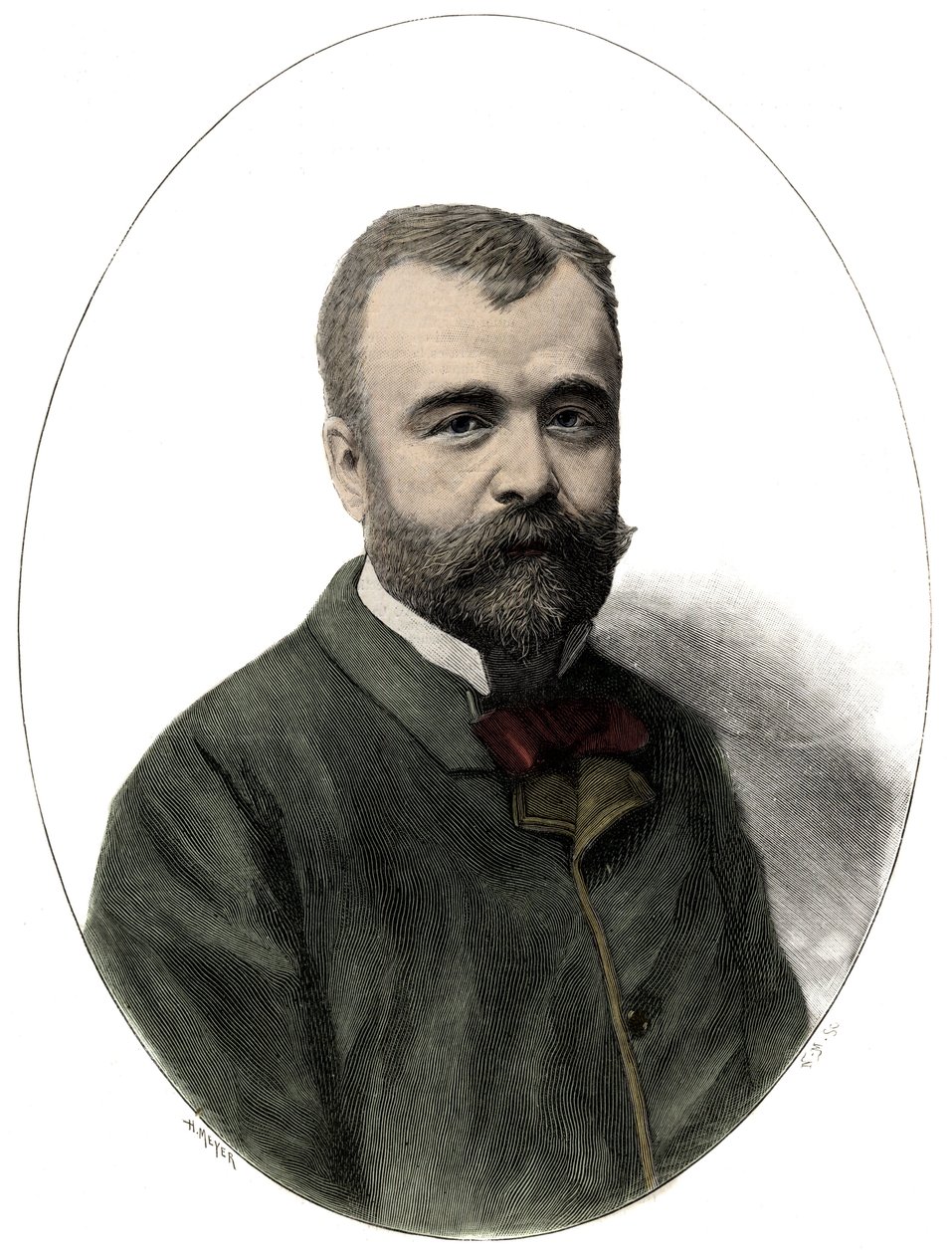Porträt von Ernest Lavisse (1842-1922), französischer Historiker und Akademiker - Gravur von Navellier in „Le journal illustrious“ von 1892 von Edouard Felicien Eugene Navellier