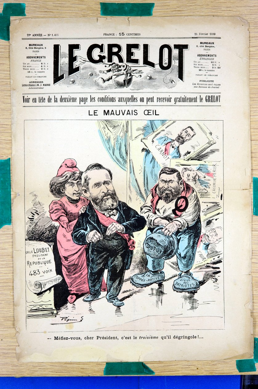 Titelblatt von „Le Grelot“, Satirisch in Farben von Edouard Guillaumin Pepin