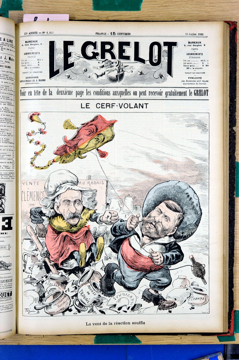 Cover von „Le Grelot“, satirisch in Farben von Edouard Guillaumin Pepin