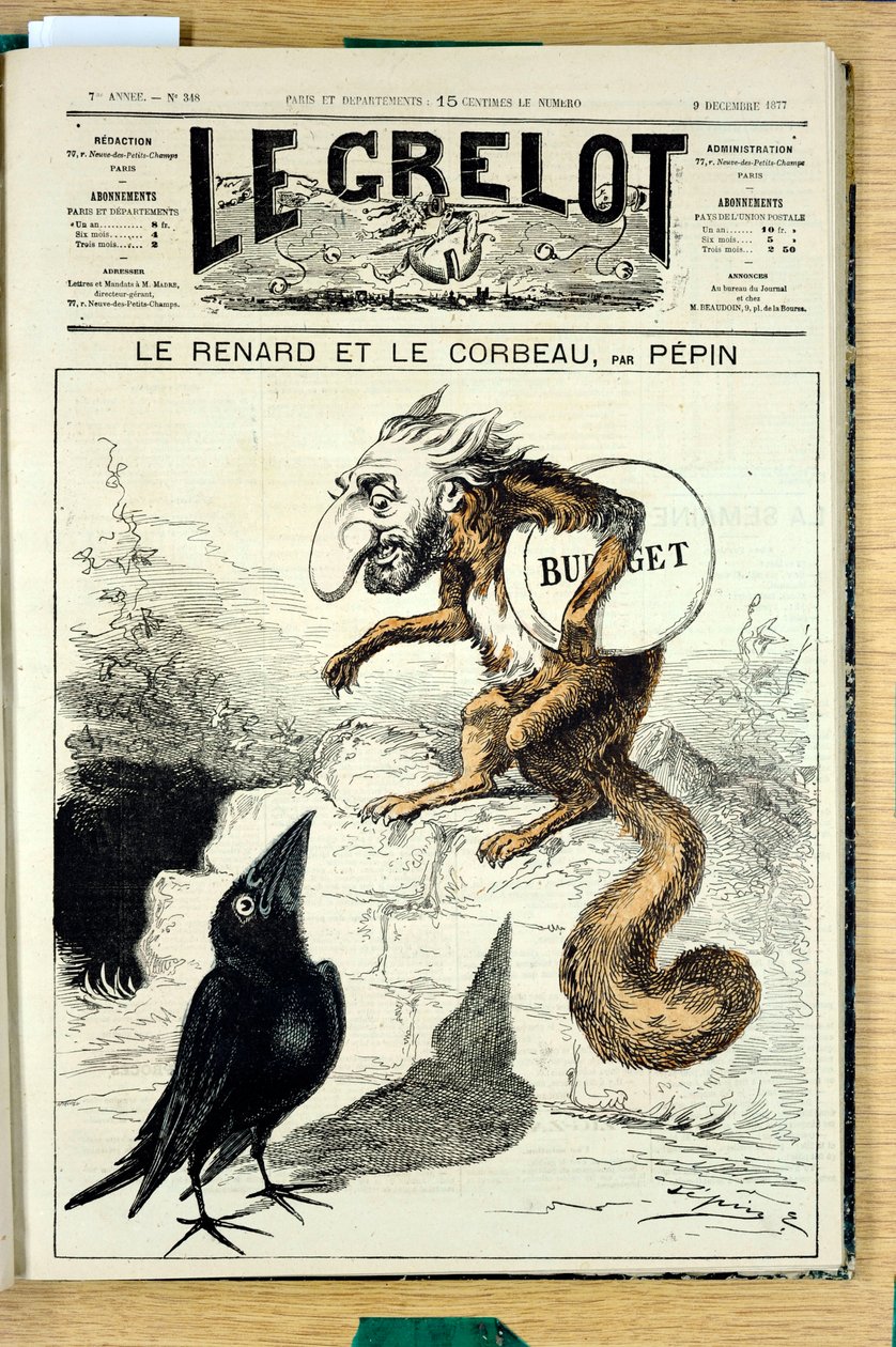 Titelblatt von „Der Grelot“, Nummer 348, Satirisch in Farben von Edouard Guillaumin Pepin