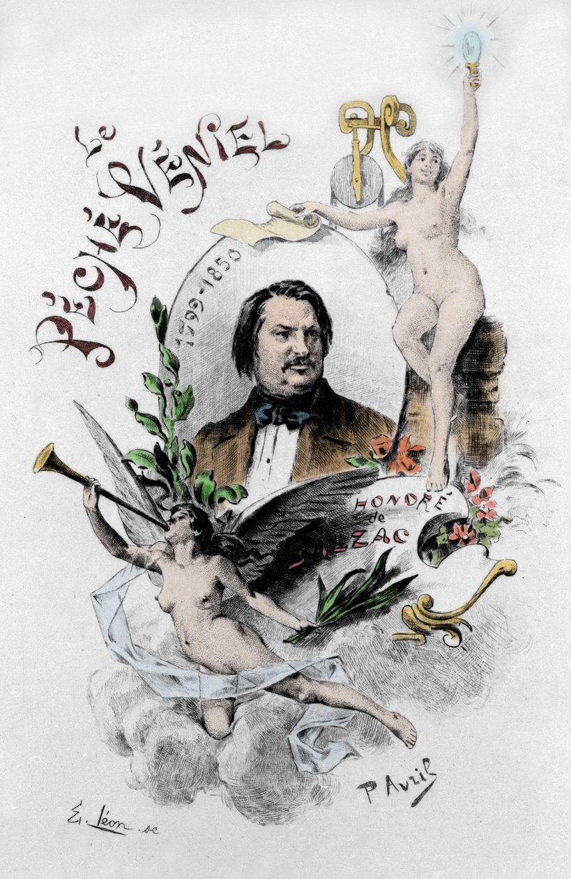 Frontispiz von „Die lässliche Sünde“ von Honoré de Balzac. Illustration von Paul Avril, 1901 von Edouard Henri Avril