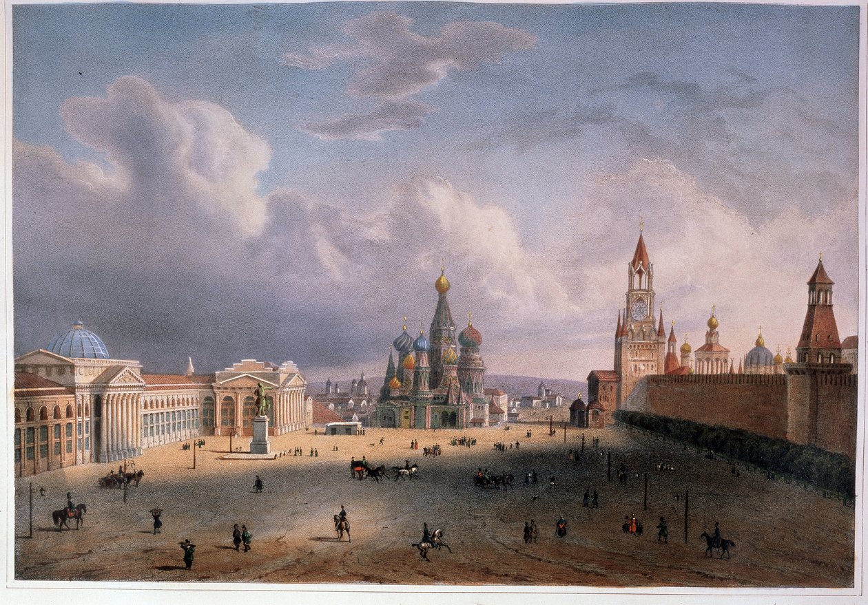 Blick auf den Roten Platz in Moskau von Edouard Jean Marie Hostein