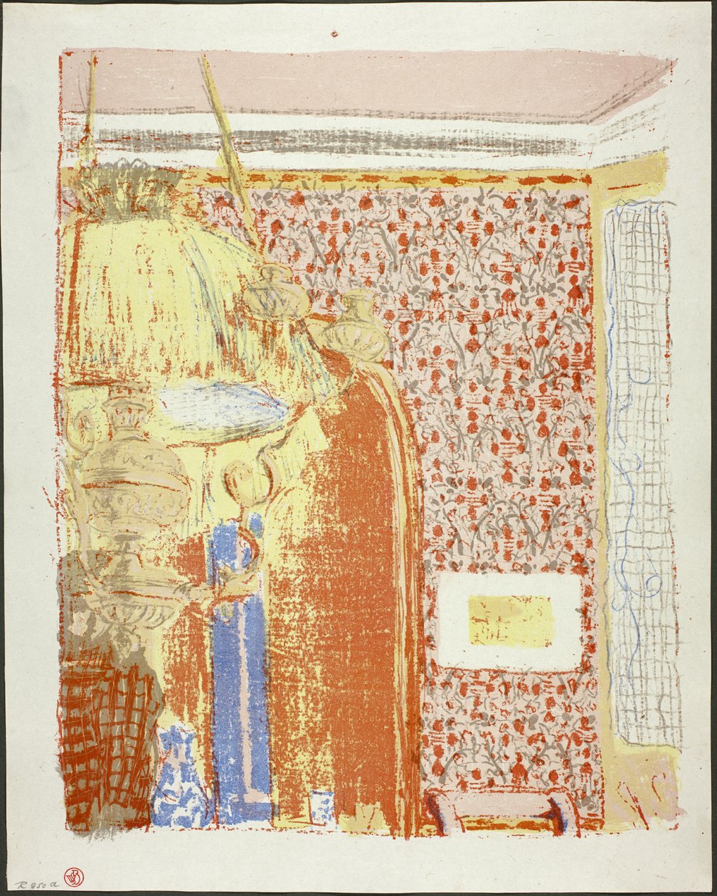 Innenraum mit rosa Tapete II, Platte sechs aus Landschaften und Innenräume von Édouard Jean Vuillard