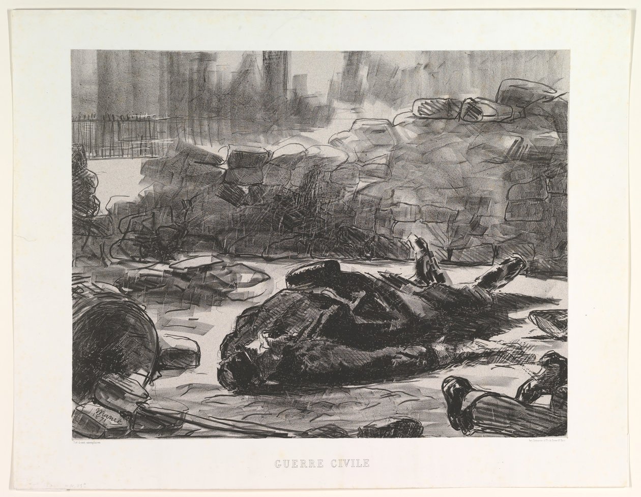 Bürgerkrieg Guerre Civile, 1871-73, veröffentlicht 1874 von Édouard Manet