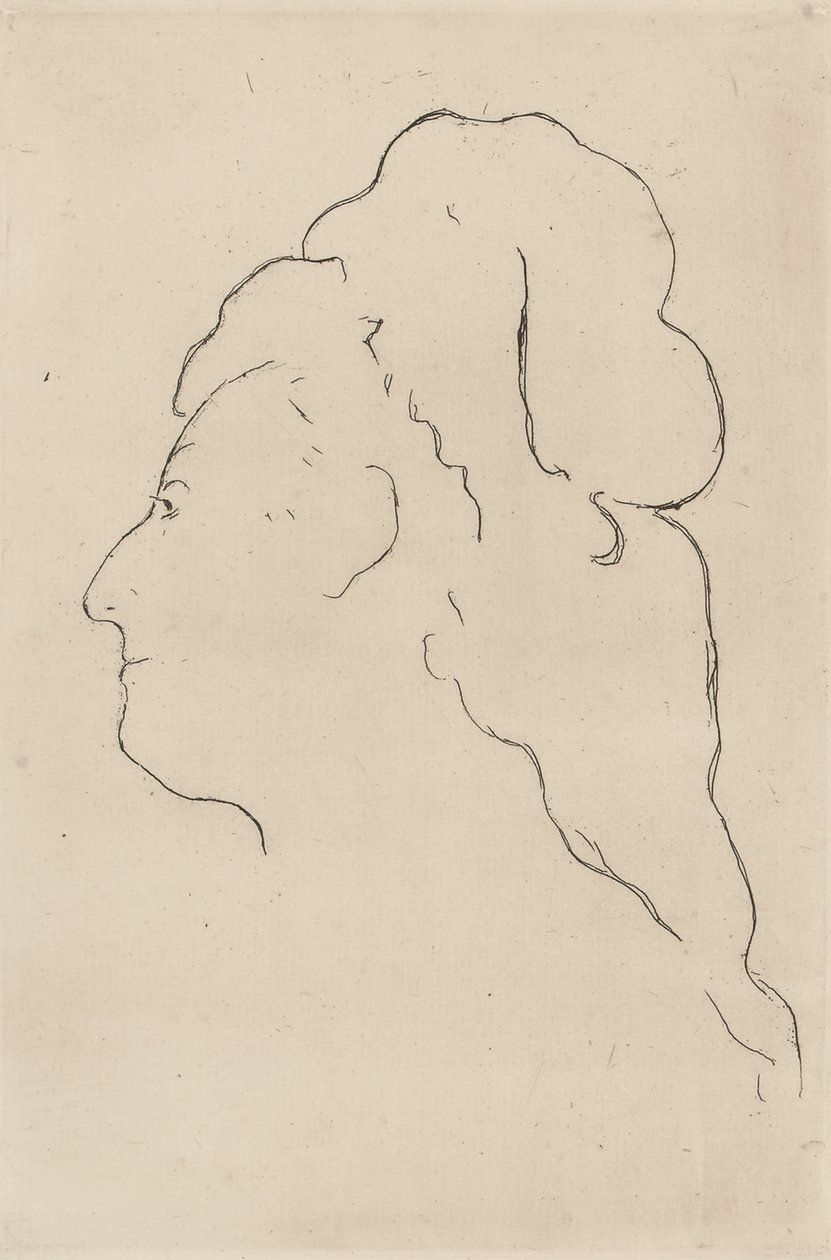 Eva Gonzales, Profil nach links gedreht, 1870 von Édouard Manet