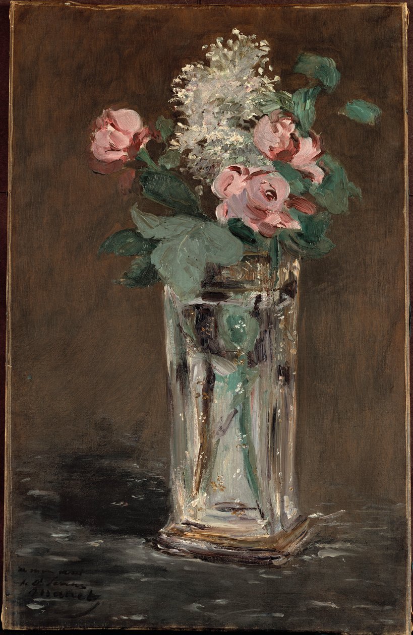Blumen in einer Kristallvase von Édouard Manet