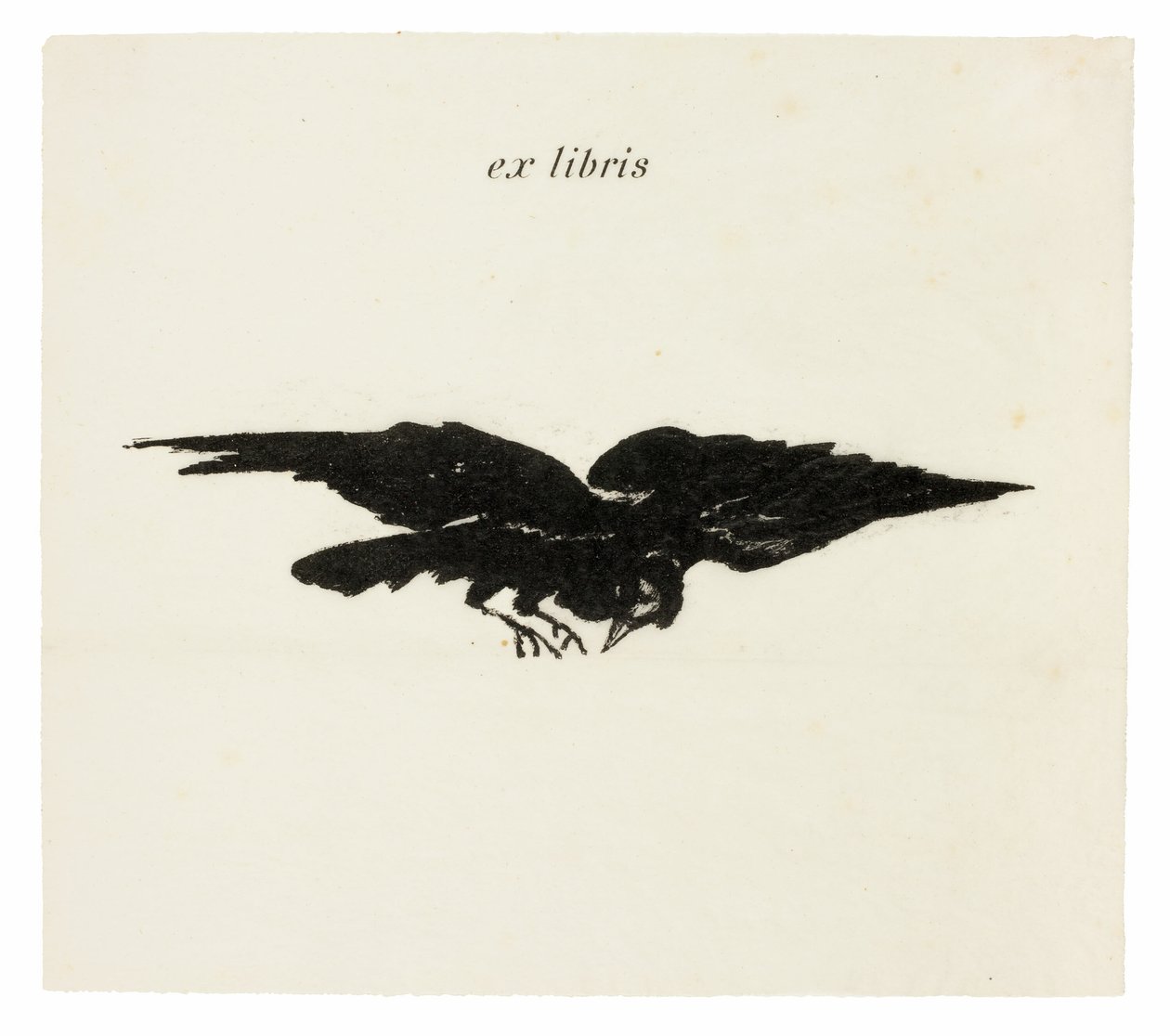 Fliegender Rabe: Ex Libris, aus Der Rabe (Le Corbeau) von Édouard Manet
