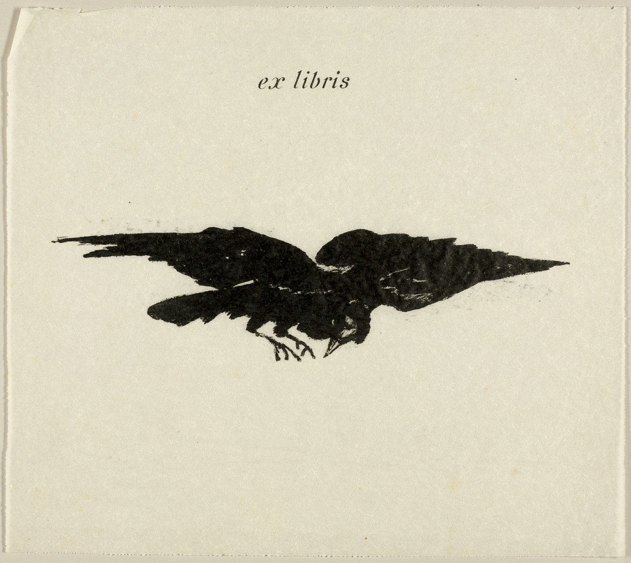 Fliegender Rabe: Ex Libris, aus Der Rabe (Le Corbeau) von Édouard Manet