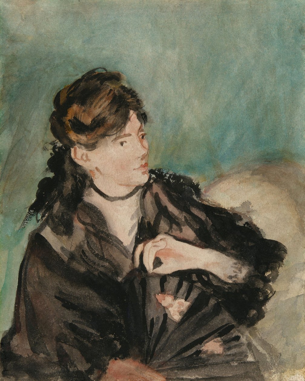Porträt von Berthe Morisot mit einem Fächer von Édouard Manet