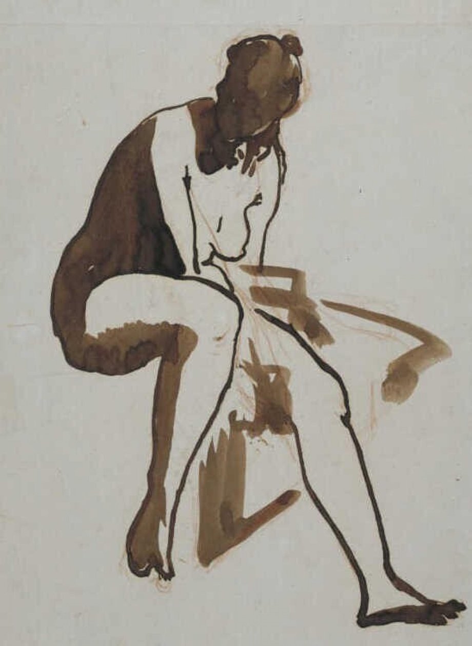 Sitzender Badender, ca. 1858 - 1860 von Édouard Manet