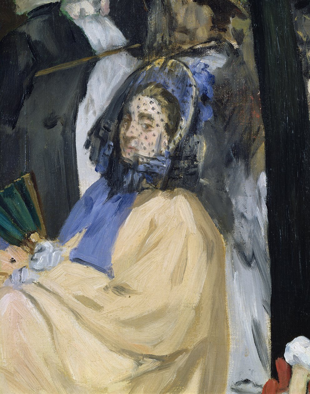 Musik in den Tuileriengärten, Detail einer verschleierten Frau, 1862 (Detail) von Édouard Manet