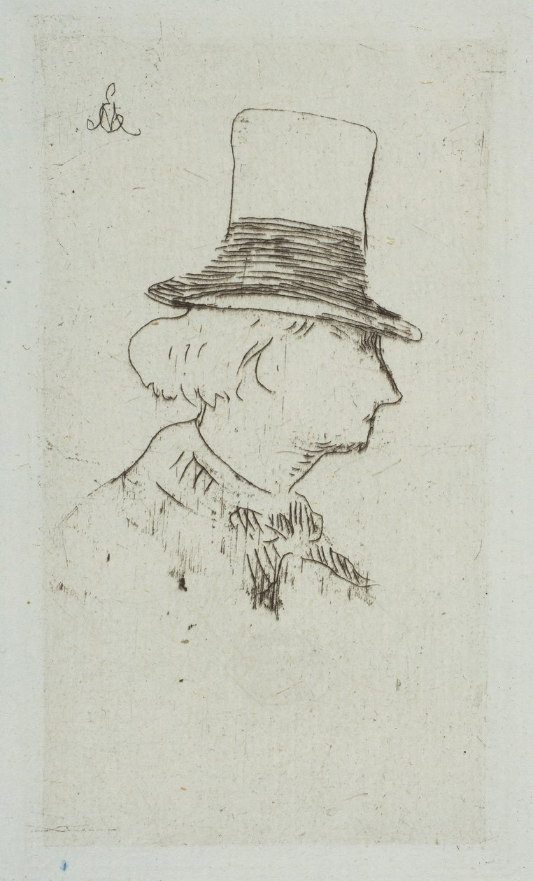 Porträt von Charles Baudelaire im Profil, 1862-67 von Édouard Manet