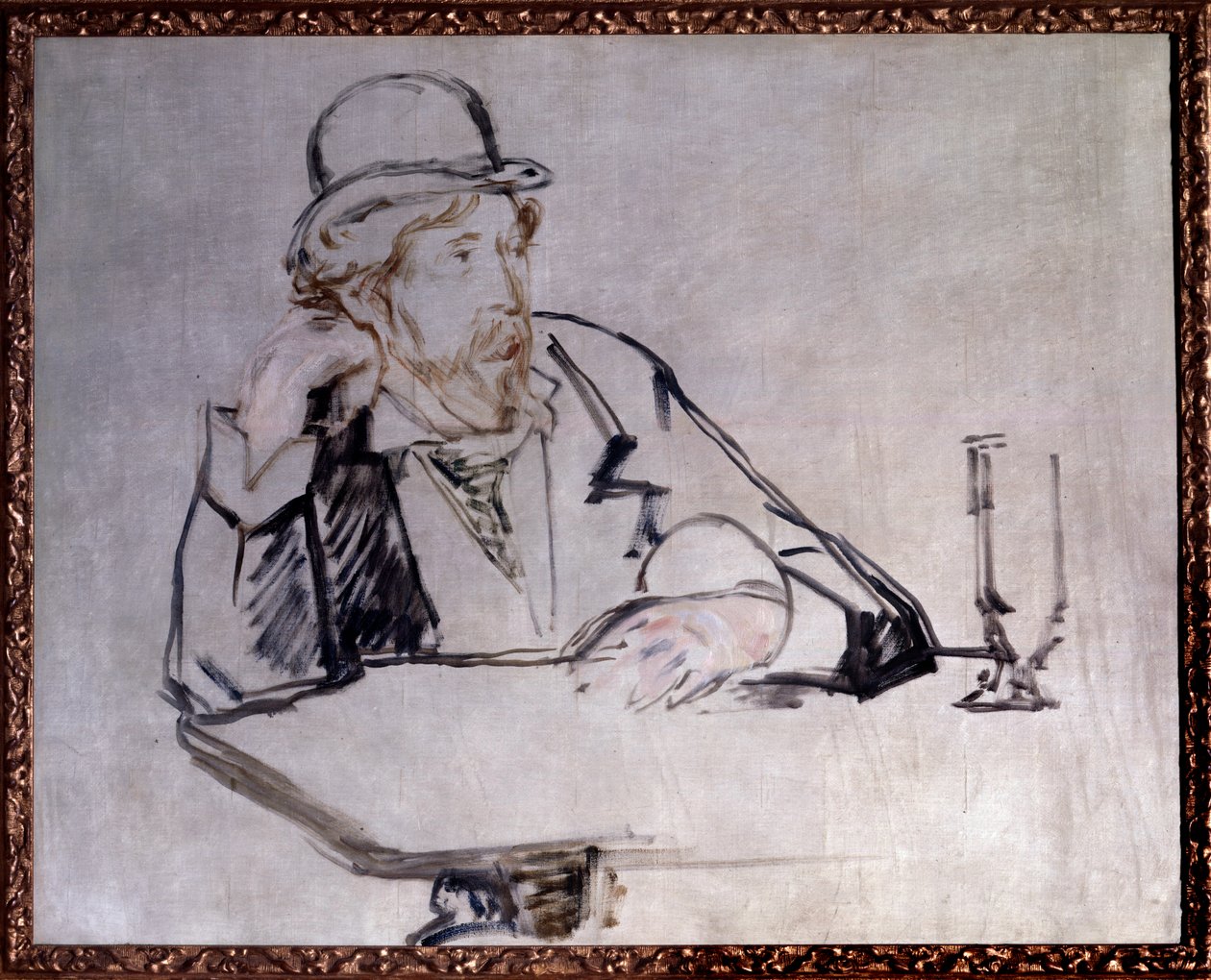 Porträt des irischen Romanautors Georges Moore im Café von Édouard Manet