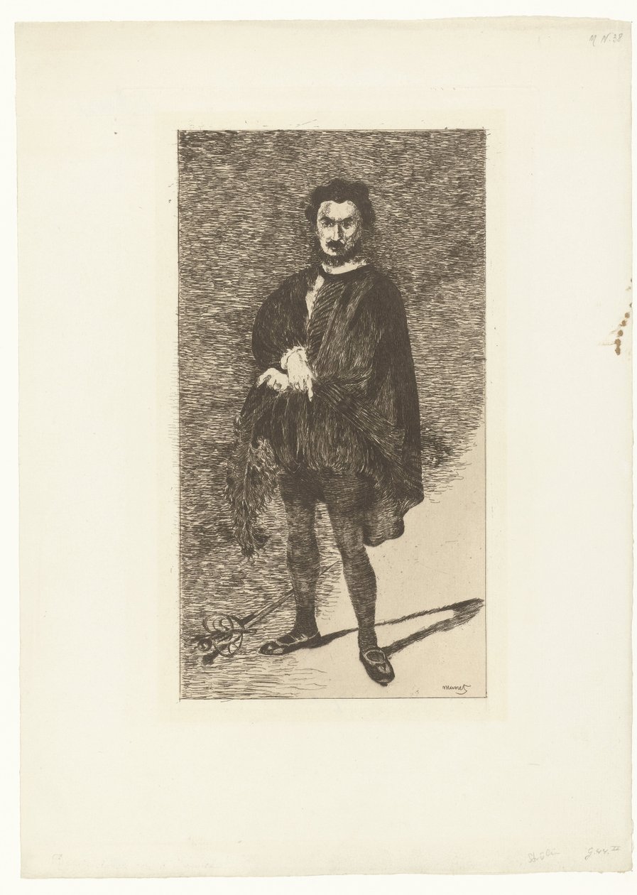 Porträt des Schauspielers Philibert Rouvière in der Rolle des Hamlet von Édouard Manet