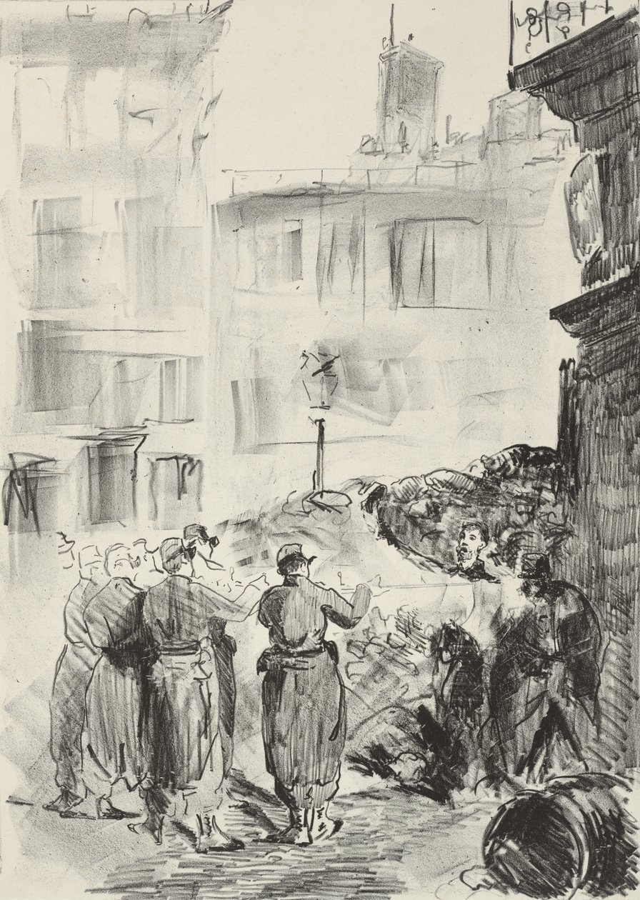 Die Barrikade, 1871, gedruckt 1884 von Édouard Manet