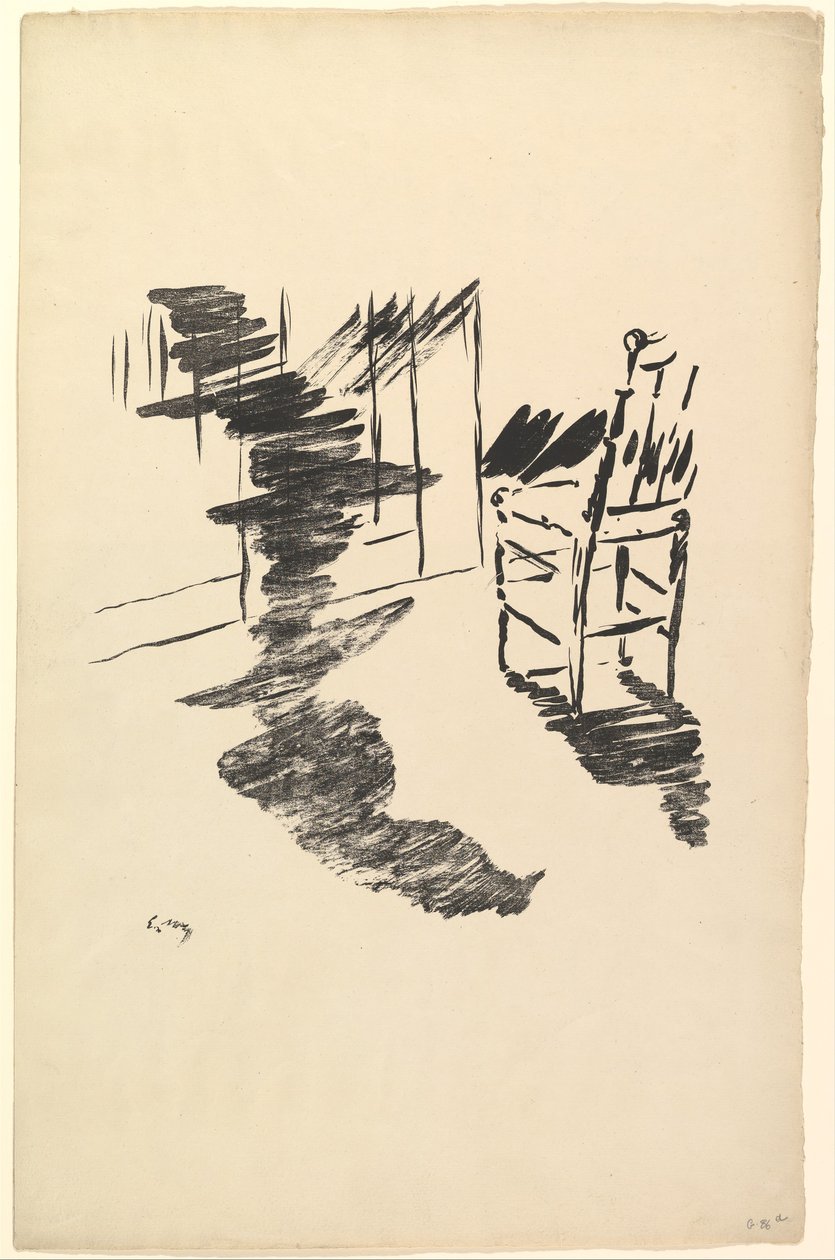 Der Schatten, der auf dem Boden schwebt. Illustration zu The Raven von Edgar Allan Poe, 1875 von Édouard Manet