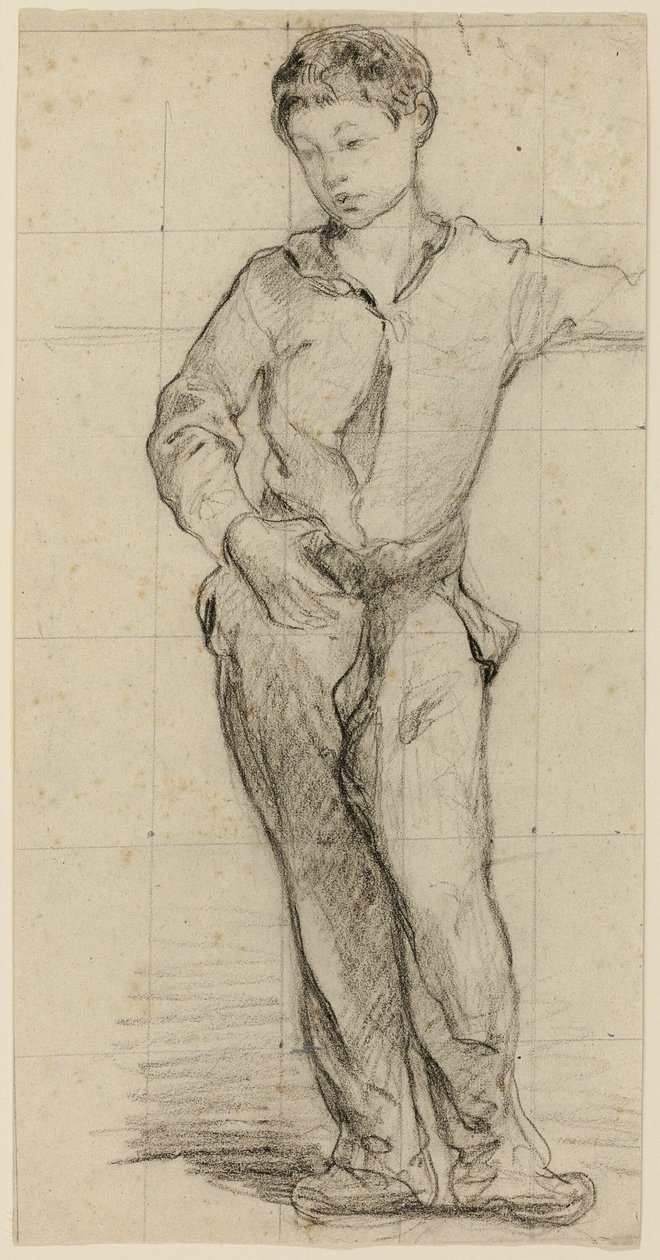 Junger Mann stehend (Léon Leenhoff) (recto); Skizze eines stehenden Jungen (verso) von Édouard Manet
