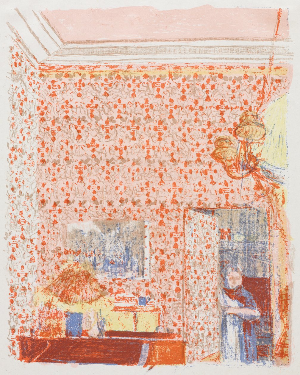 Innenraum mit rosa Tapete I von Edouard Vuillard