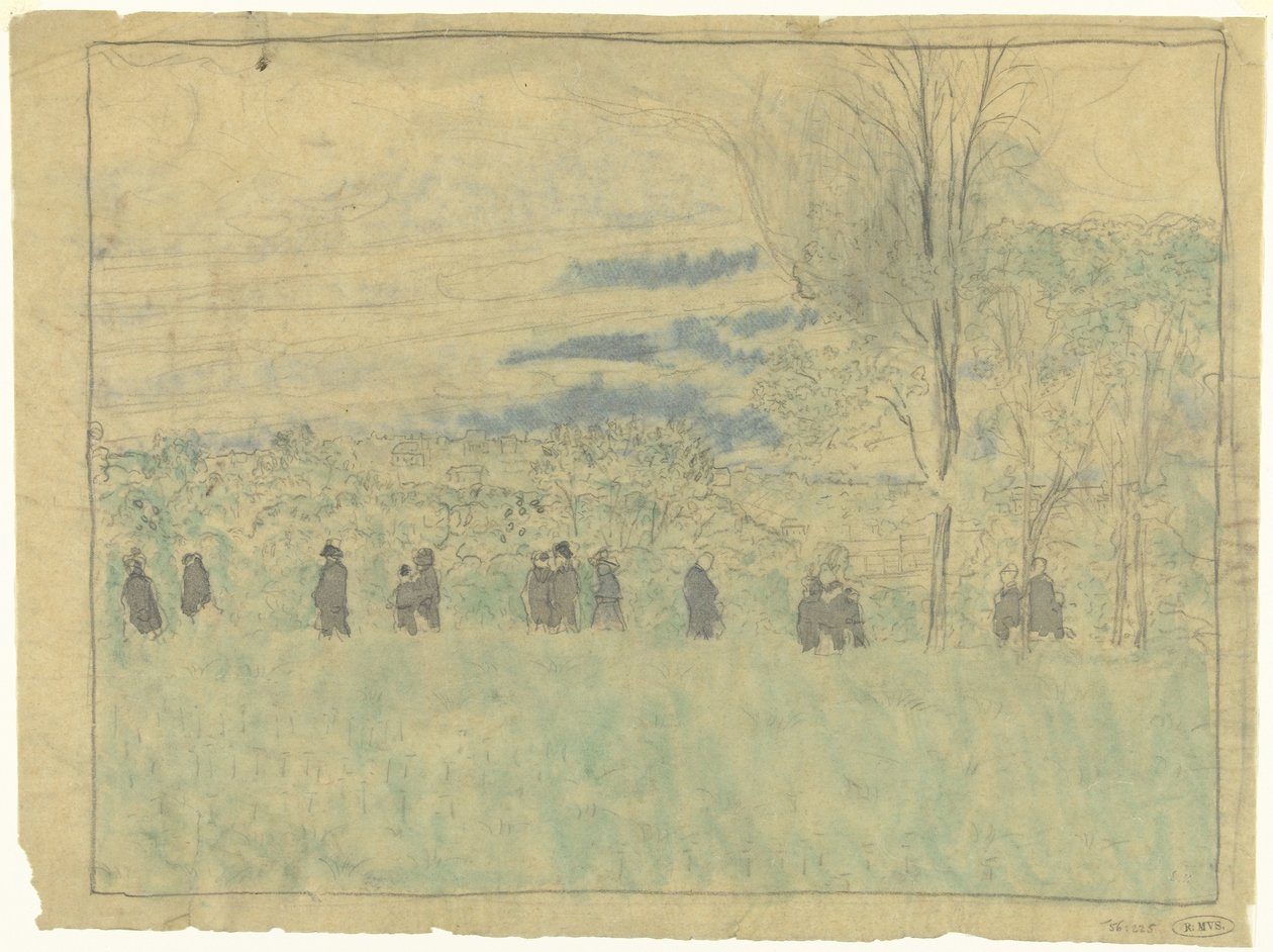 Landschaft mit Spaziergängern: Trauerzug (?) von Edouard Vuillard