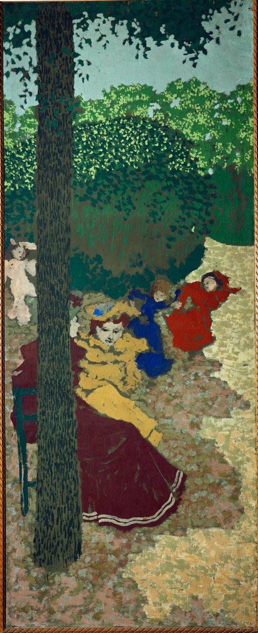 Kleine Mädchen spielen; aus Vuillards Serie über öffentliche Gärten von Edouard Vuillard