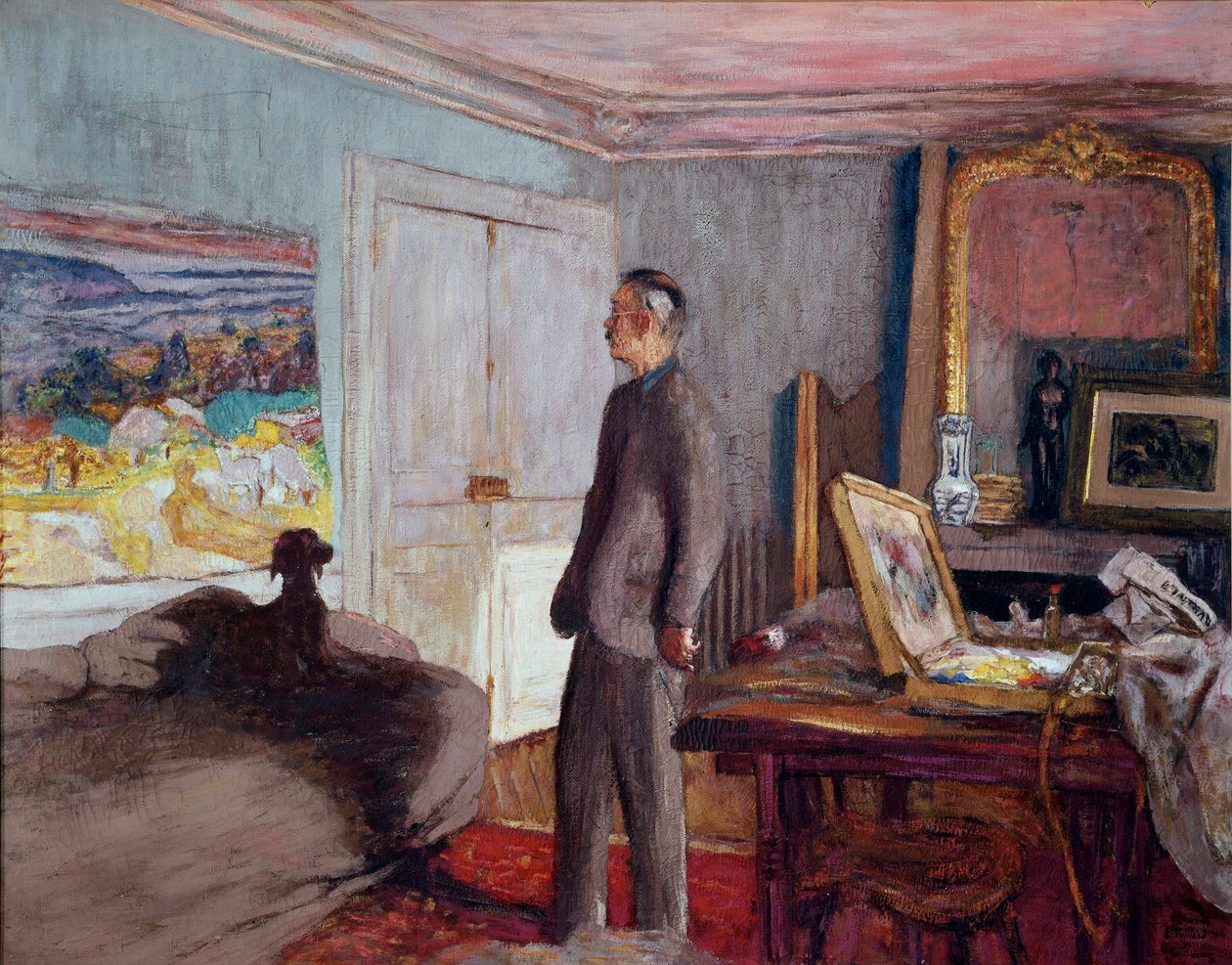 Der Maler Pierre Bonnard (1867-1947) zu Hause von Edouard Vuillard
