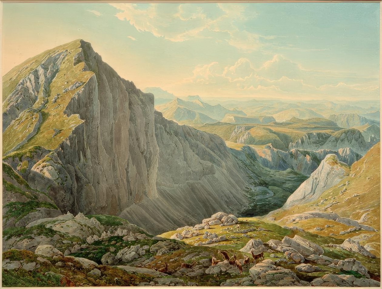Der Große Höllstein mit der Aussicht gegen Mariazell von Eduard Gurk