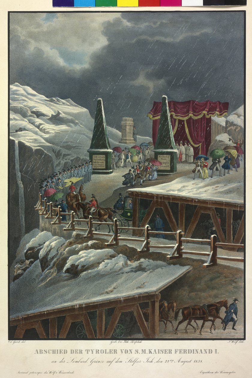 Abschied der Tiroler von Kaiser Ferdinand I. am 22. August 1838 von Eduard Gurk