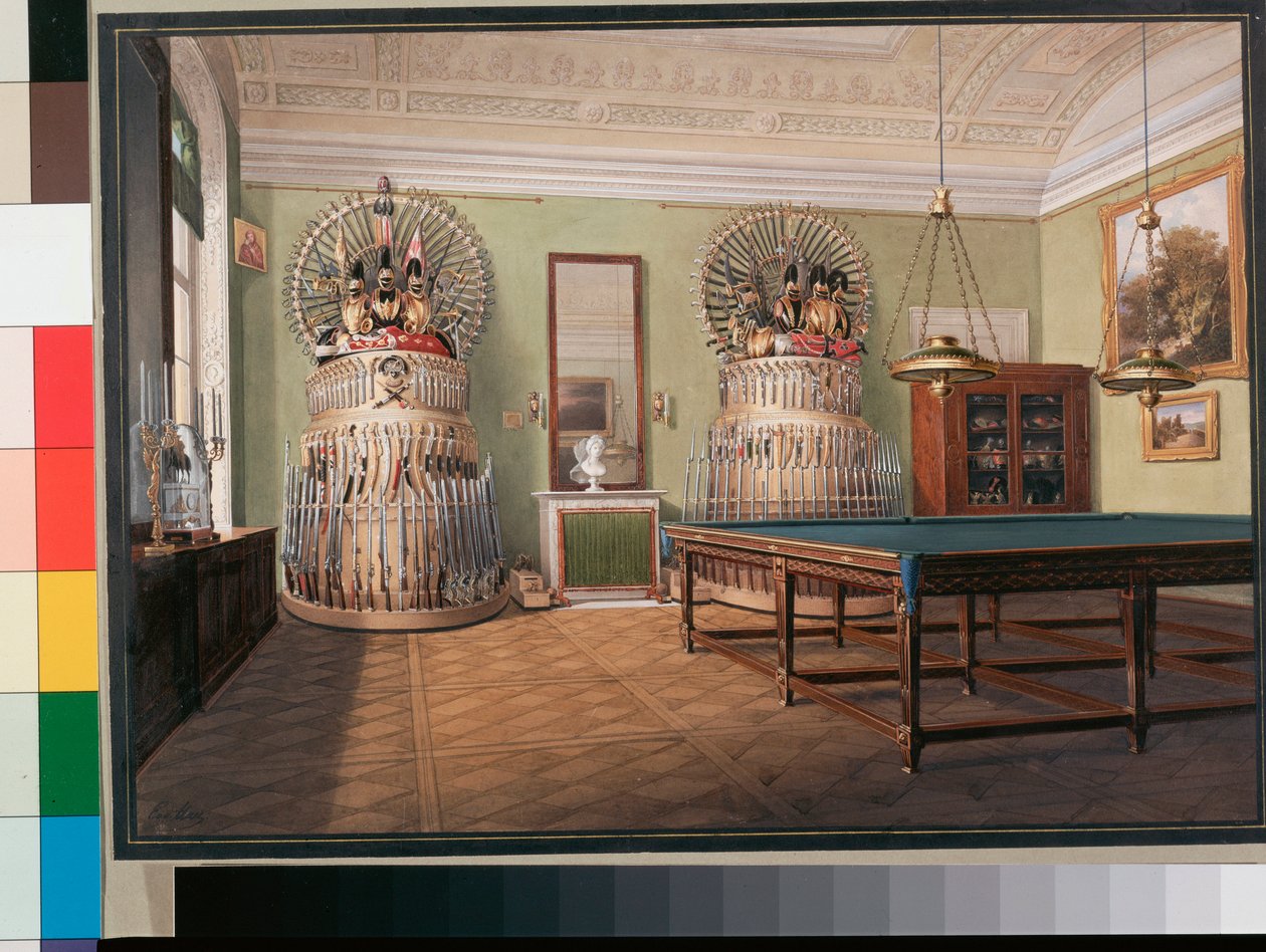 Interieurs des Winterpalastes: Der Billardraum von Kaiser Alexander II. von Eduard Hau