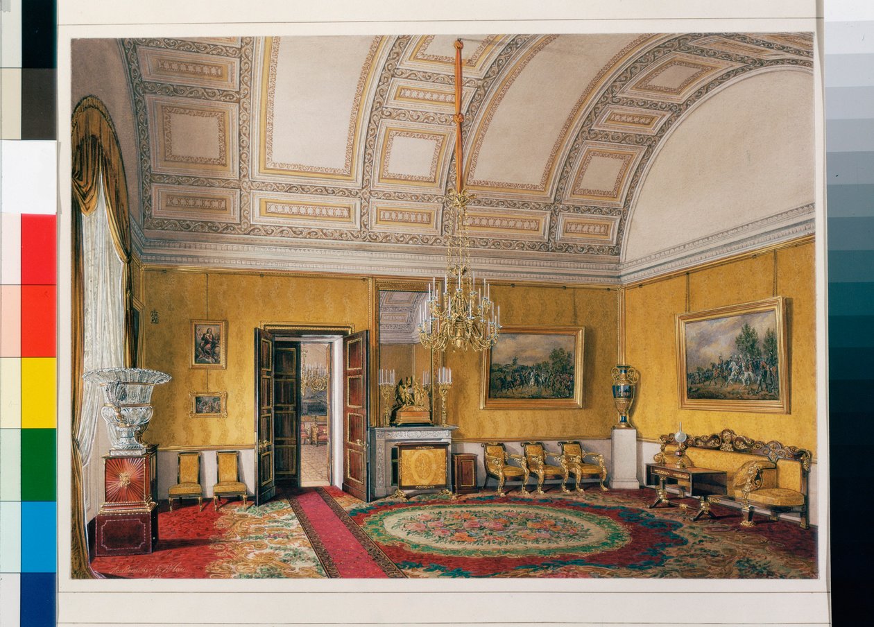 Interieurs des Winterpalastes - Der gelbe Salon der Großfürstin Maria Nikolajewna von Eduard Hau