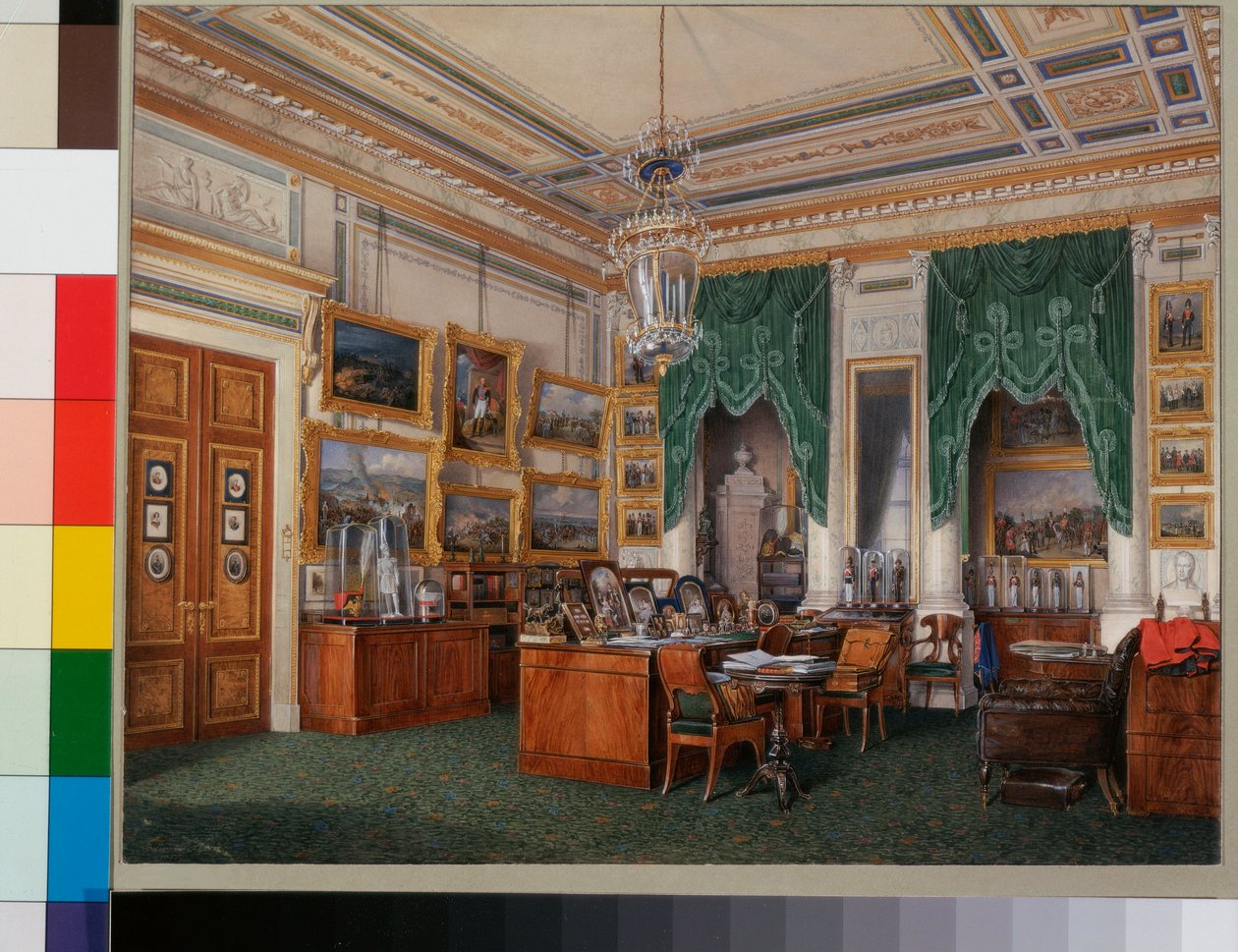 Interieurs des Winterpalastes: Das Arbeitszimmer von Kaiser Alexander II. von Eduard Hau