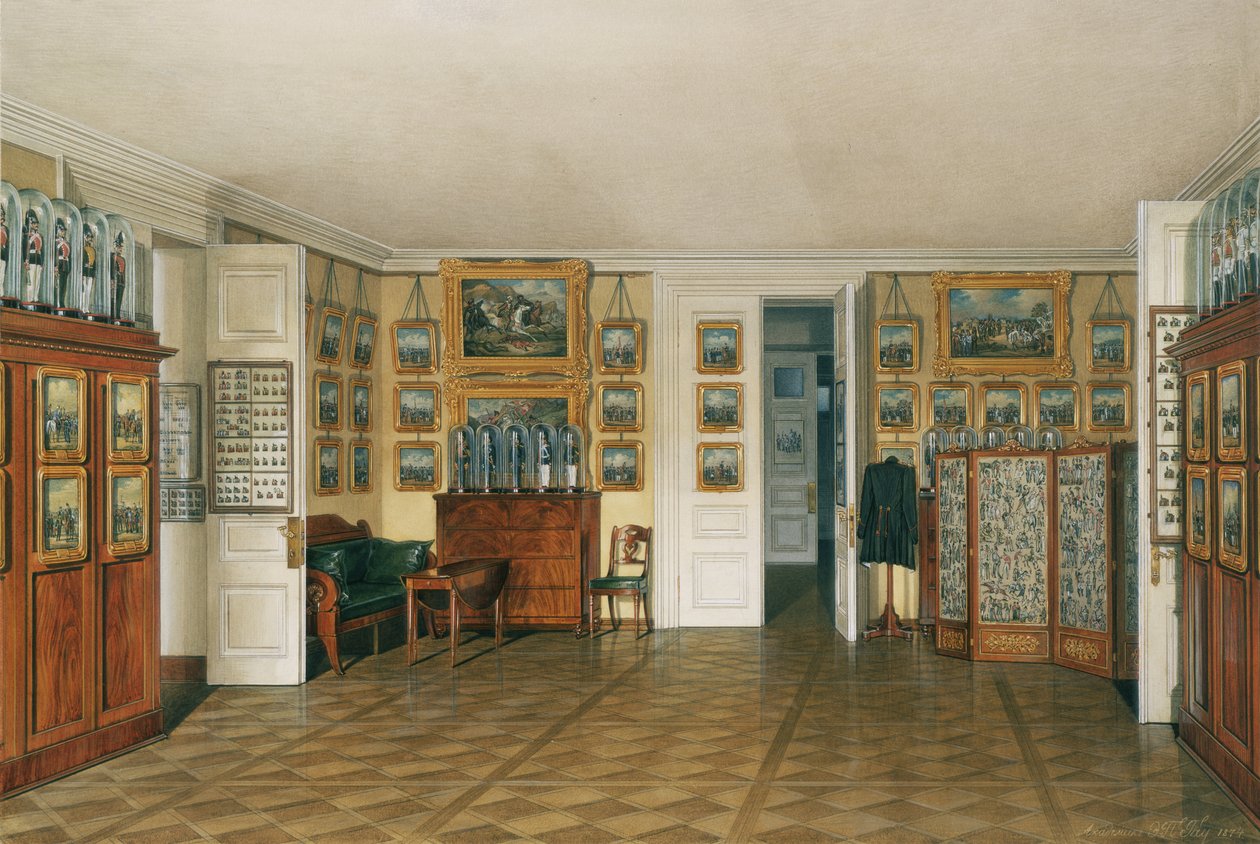 Innenräume des Winterpalastes. Das Dienerzimmer von Kaiser Alexander II., 1874 von Eduard Hau