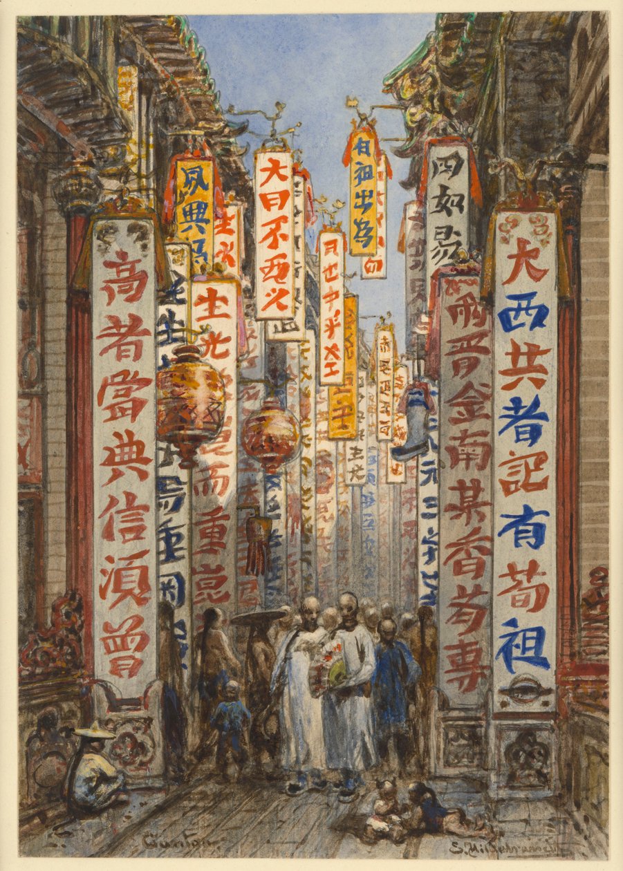 Straße in Kanton von Eduard Hildebrandt