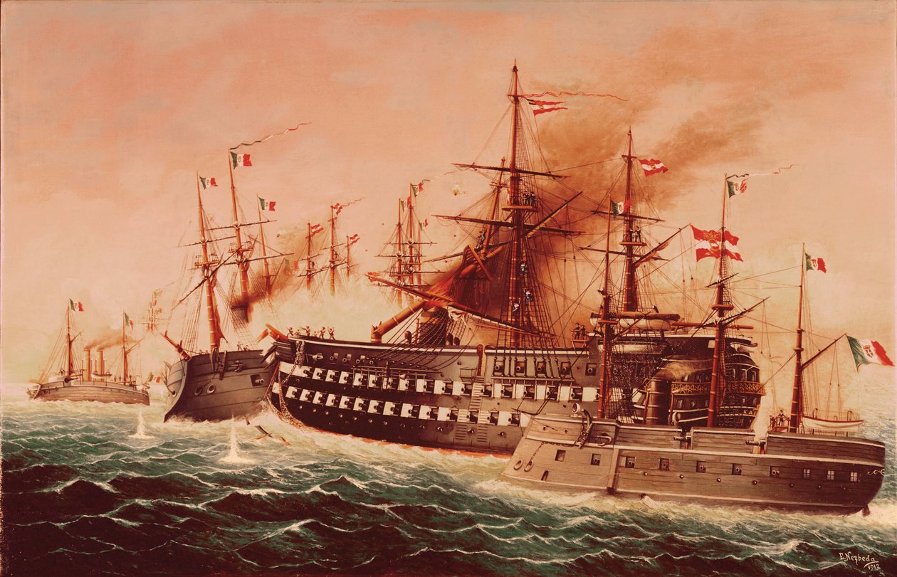 Die Seeschlacht von Lissa von Eduard Nezbeda