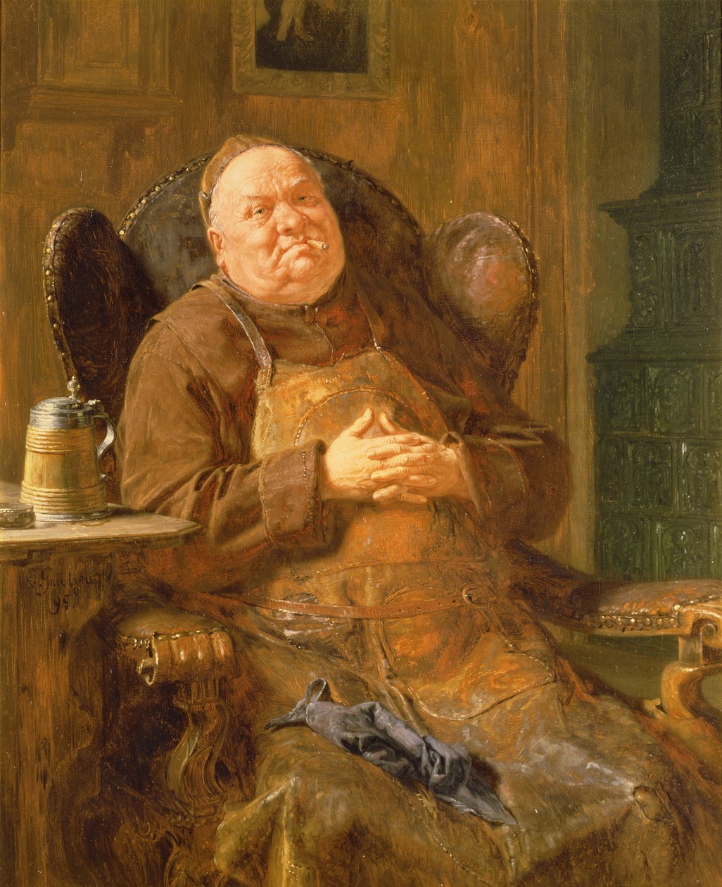 Eine ruhige Zigarette, 1895 von Eduard von Grutzner
