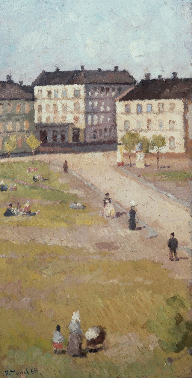 Nachmittag am Olav Ryes Platz von Edvard Munch