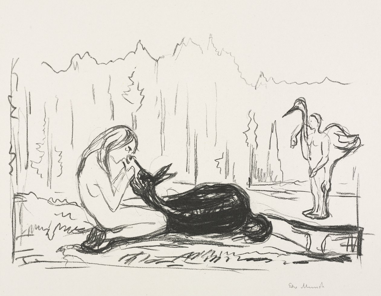 Alpha und Omega: Die Frau Omega und der Esel von Edvard Munch